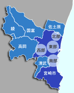 宮崎市周辺地図